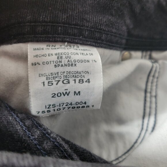 Riders Lee Womens Jeans 20W Plus Straight Leg Black Denim Wash Zip Fly SL96E - Picture 8 of 9